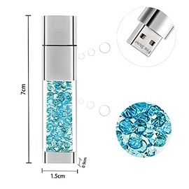 Fire Stone Lovely Diamond - Memoria USB 2.0, Diseño de Péndulo, Memory Stick, Azul Lago, 16 GB
