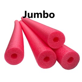 4 Pack Flex Connex Jumbo 60 Inch x 3.5 Inch Jumbo Swimming Pool Noodle Foam Multi-Purpose (Red)