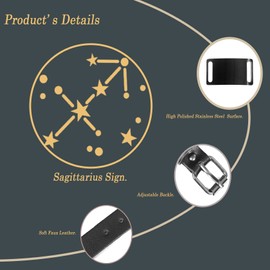 Eigso Stainless Steel Cuff Bracelet for Men Women Sagittarius Constella Retro Vintage Wristband for Men Women