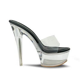 Chase & Chloe Women's Clear Slip On Platform Lucite Heel