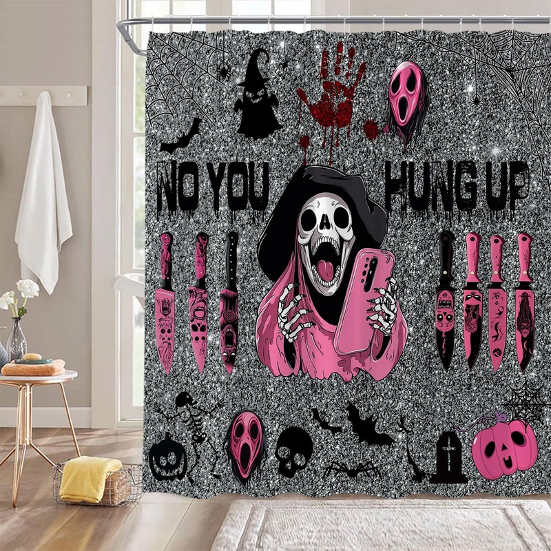 Halloween Shower Curtain Scary Face Funny Ghost Gothic Spooky Party