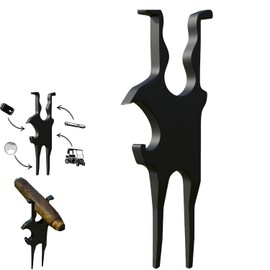 3-in-1 Golf Multi-Tool, Magnetic Golf Multi-Tool for Cart, Magnetic Golf Cart Holder with Clamp, Divot Tool Ball Marker & Beverage Opener Multi-Tool, 1 PC