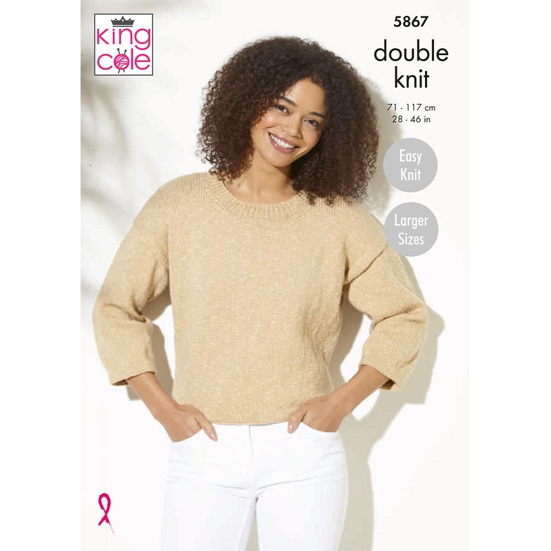 King Cole Ladies Double Knit Knitting Pattern Womens Easy Knit