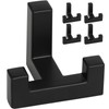 DAIRYCOF Pack of 5 Coat Hooks Black Zinc Alloy Coat