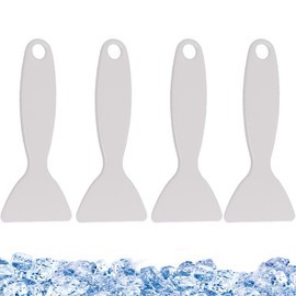 UEIOAVL Ice Scraper, 4 Pieces De-Icer Scoop, Portable Plastic Ice Scraper, De-Icer for Fridge and Freezer (White)