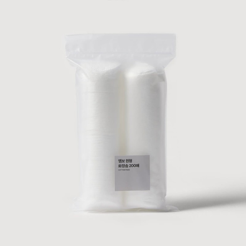 JAJU 엠보 원형 화장솜 200매 Embossed Round Cotton Pads 200