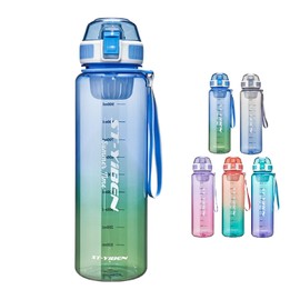 TSQIBU Bottle Water Bottle, 33.8 fl oz (1,100 ml), Large Capacity, Plastic, Ultra Lightweight, Portable, Leakproof, BPA Free, Unisex, Adults, Children, Outdoors, Sports, Climbing, Camping, Running,