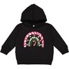 inktastic Peppermint Rainbow with Candy Cane Toddler Hoodie 2T Black