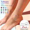 Beautiful Silver Anklet with February Birthstone - 925 Silver Anklet