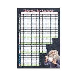 Card Game Pad DIN A5 - Script of the Wizards - Modern Replacement Pad with Updates, Easy to Read and Clearly Designed Also Suitable for Seniors and Children, Large Game Pad with 50 Sheets (1x)