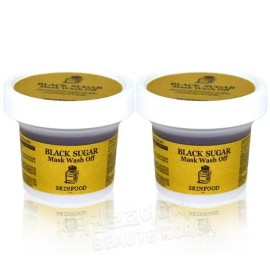skin food [Skinfood] Skinfood Black Sugar Mask Wash-Off 120g 2pcs / [스킨푸드] 스킨푸드 블랙슈가 마스크 워시오프 120g 2개
