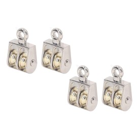 Double Pulley Pulley, 4-Piece Set with Double Pulley Made of Zinc Alloy Material, Portable for Indoor and Outdoor Lifting Applications, Smooth Charging with