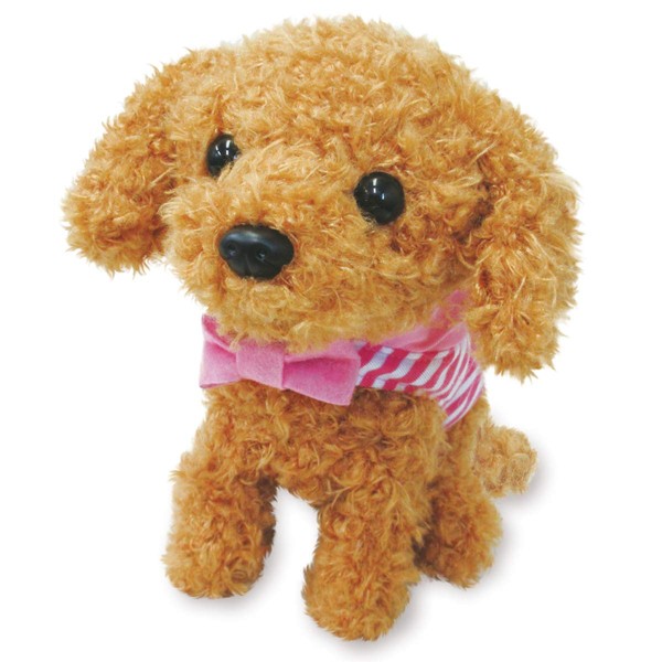 Moka-chan 6C181 Movable Plush Dog, Movable Toy, Barking, Stuffed Dog, Cute, Responds to Commands