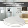 Angel Shield Marble Toilet Seat Durable Molded Wood with Quiet