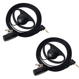 UAYESOK 2.5mm Walkie Talkie Earpiece with Mic PTT, 1 pin D Shape Headset for Motorola Talkabout T200 T200TP T260 T402 T460 T465 T600 T800 T6500 MR350R MS350R Two Way Radio(2 Pack)