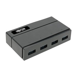 Tripp Lite 4 Port Powered USB Hub, USB 3.0 Hub, USB-A Ports, 2.4A, Black (U360-004-2F)