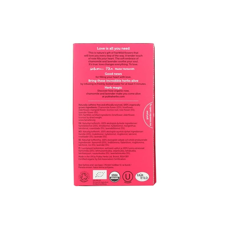 Pack of 1 x Pukka Herbal Teas Love Organic Rose