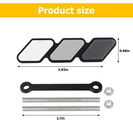 TSUGAMI Car Grille Decor Badge, Tri-Color Vehicles Label Grille Insert Trims, Waterproof Automotive Exterior Badge Emblem Decoration Accessories, Universal for SUV, Truck, RV (Black)