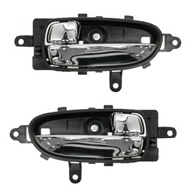 TRQ Interior Inside Charcoal Door Handle Pair Set of 2 Compatible with 07-13 Altima Hybrid