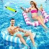 2 Pack Pool Inflatables Floats Hammock for Adults,4-in-1Multi-Purpose Inflatable Pool