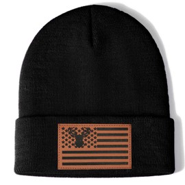 Deer Hunting Beanie Hat Gifts for Men Retirement Gifts Grandpa Dad Husband Hunter Deer Hunting Gifts Gear Accessories Stuff Black