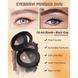 Eyebrow Powder Makeup Kit, Black Grey Brown Eye Brow Powder Palette, Long-Lasting Waterproof Brow Filler, Enhance Eyebrow Tinting with Mirror Brow Brush, Mother's Day Gift for Women-06