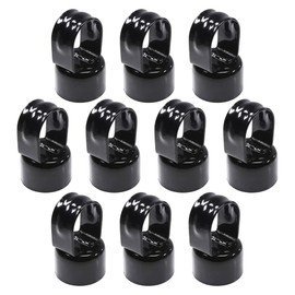 Plum Fittings Black Chain Link Fence Loop Caps | Eye Top Rail Cap | 1 5/8" x 1 3/8" (Pack of 10 Caps)
