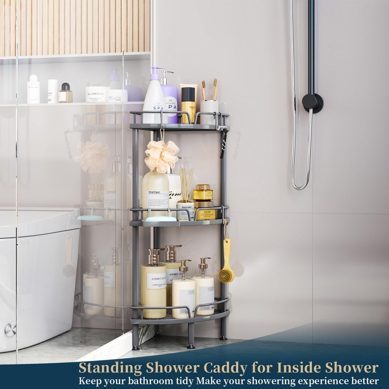 Consumest Corner Shower Caddy Stand - 3 Tier Shower Organizer