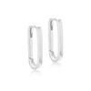 Tuscany Silver Sterling Silver Rectangular Hoop Earrings for Women, Silver