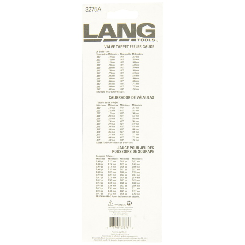 A & E Hand Tools 3275A Gauge Feeler Set