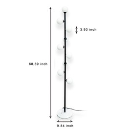 Hsyile Modern Creative Black Floor Lamp for Living Room,Bedroom,Office,Globe High Pole Standing Lamp, Tree Lamp,9 LED Bulbs Included