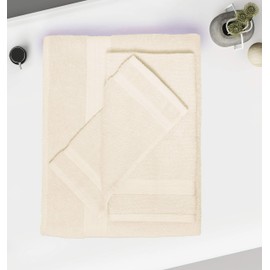 GLAMBURG Ultra Soft 8-Piece Towel Set - 100% Pure Ringspun Cotton, Contains 2 Oversized Bath Towels 27x54, 2 Hand Towels 16x28, 4 Wash Cloths 13x13 - Ideal for Everyday use, Hotel & Spa - Ivory Cream