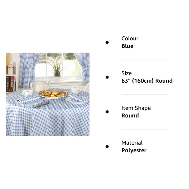 Emma Barclay Molly - Gingham Table Cloth in Blue -