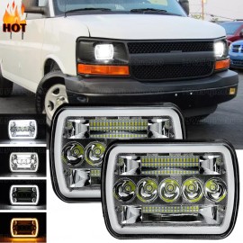 Unbranded For Chevy Express Cargo Van 1500 2500 3500 7x6 5x7 Headlights Hi/Lo Sealed Beam