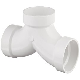 Spears P327 Series PVC DWV Pipe Fitting, 1/4 Bend, Tee, 2" Hub