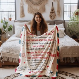 to My Daughter-in-Law - Cherished and Loved Blanket - Heartfelt Message from Mother-in-Law - Warm and Comforting Throw - Express Appreciation and Affection for Special Occasions