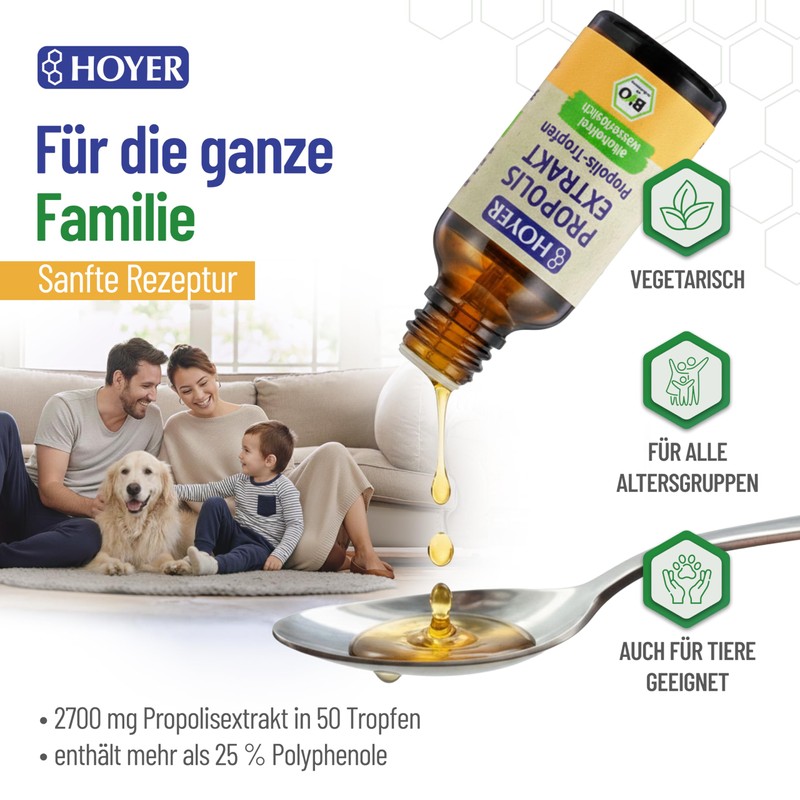 HOYER Propolis Drops Organic Certified 6 x 30 ml –