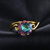 JewelryPalace Hexagon 5.7ct Real Rainbow Quartz Solitaire Ring for Women,