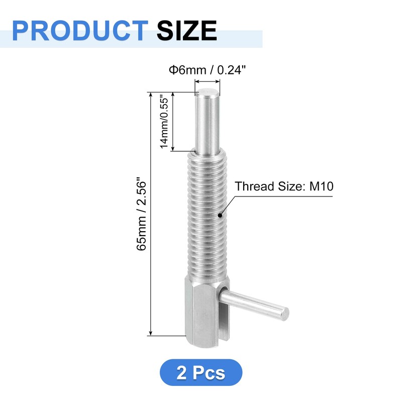 QUARKZMAN 2 Pieces Extendable Indexing Tension Pin M10L Spring Tension