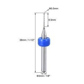uxcell PCB Drill Bits 0.5mm Tungsten Carbide Rotary Tool Jewelry CNC Engraving Print Circuit Board Micro Drill Bits 1/8 Inch Shank 1 Set (10 Pcs)