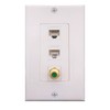 Cat6 Coax 1 Gang Wall Plate,Yomyrayhu,2 x Cat6 Female to