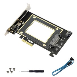 GINTOOYUN U.2 to PCIE Expansion Card，SFF 8639 to PCIE 3.0 x4 Riser Card,PCI-E 3.0 X4 SATA Adapter,For 2.5" U.2 NVME SSD And 2.5" SATA SSD.