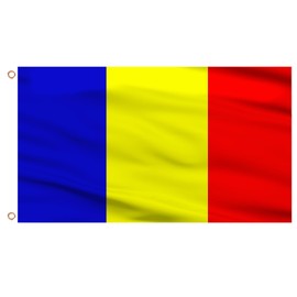 AhfuLife Romania Flag 90 x 150 cm, 1 Piece Romanian Flag Bright Colours with Brass Eyelets, Romania Flag for 2024 1st December Romanian Day Olympic House Garden Party Bar Decoration