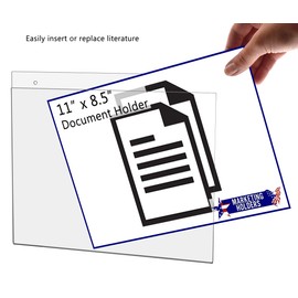 Marketing Holders Wall Mount Sign Holder with Screw Holes Great for Ads Photo Notice Clear Acrylic Signs 11" w x 8.5" Qty 25