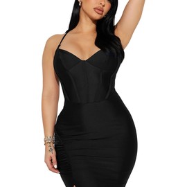 FairyLove 2024 Women Party Long Maxi Spaghetti Cocktail Dresses for Straps Elegant Evening Fashion Dress Black