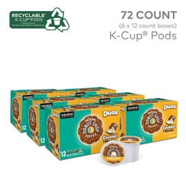 The Original Donut Shop Duos Coconut + Mocha Keurig Single-Serve K-Cup Pods, Medium Roast Coffee, 72 Count