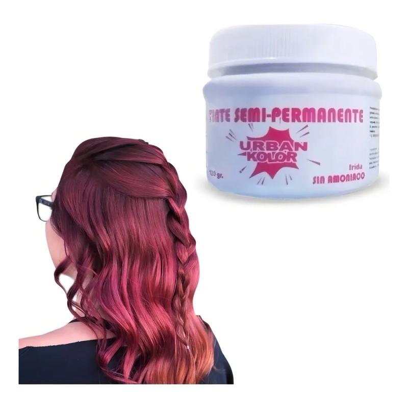 Tintes Fantasia Para Cabello Semipermanente Sin Amoniaco Tono Rojo Radiante