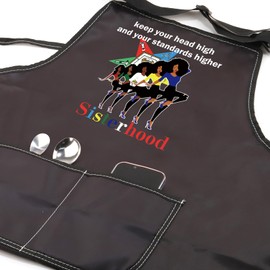 CMNIM OES Gifts OES Eastern Star Apron OES Sisterhood Theme Gift Keep Your Head High And Your Standards Higher Sorority Apron (OES Standards Apron)