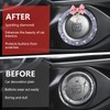 Hovom Cute Bow Bling Car Push Start Button Decoration Ring,