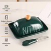 Small Butter Keeper Container with Raised Edge, Porcelain Butter Dish,Butter